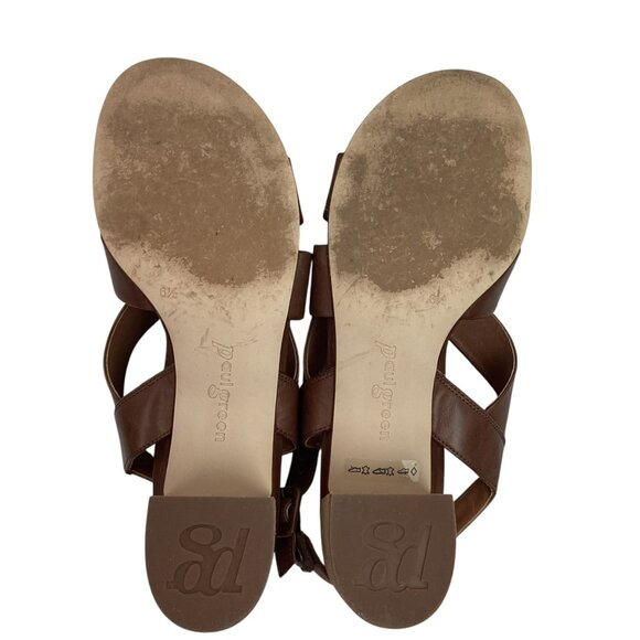 Paul Green Reese Slingback Womens 9 Brown Leather Sandals Criss Cross Straps - Picture 11 of 16